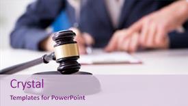  Presentation with judge - Audience pleasing slide set consisting of his gavel in law backdrop and a lemonade colored foreground