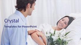  Presentation with hospital network - Slide deck consisting of his girlfriend in the hospital background and a sky blue colored foreground