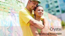  Presentation with environment and automotive - Cool new slides with his girlfriend in urban environment backdrop and a coral colored foreground