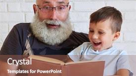  Presentation with grandfather - Audience pleasing theme consisting of his grandson are spending time backdrop and a tawny brown colored foreground