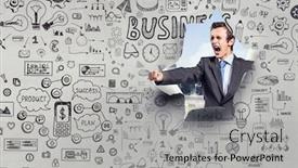  Presentation with breakthrough - Beautiful presentation featuring his great breakthrough mixed media backdrop and a light gray colored foreground