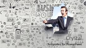  Presentation with breakthrough - Cool new theme with his great breakthrough mixed media backdrop and a light gray colored foreground