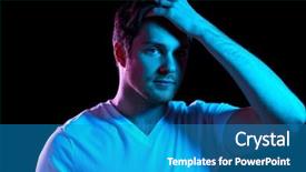  Presentation with people - PPT theme consisting of his hair over ultra violet background and a teal colored foreground