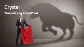  Presentation with shadow - Slide deck enhanced with his hand and big bull background and a gray colored foreground