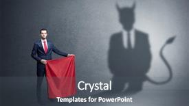  Presentation with devil - PPT layouts consisting of his hand and devil background and a gray colored foreground