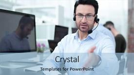  Presentation with call out diagrams - PPT theme consisting of his hand for a handshake background and a light blue colored foreground