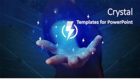  Presentation with environment - Amazing slide set having his hand green environment backdrop and a navy blue colored foreground