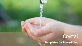  Presentation with garden - Cool new slide deck with his hand under the faucet backdrop and a coral colored foreground