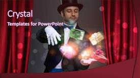  Presentation with illusion - Slide deck featuring his hands and making illusion background and a wine colored foreground