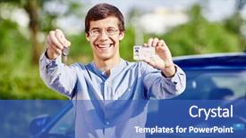  Presentation with car key - Slide set enhanced with his hands car key background and a teal colored foreground