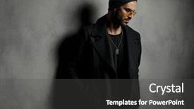  Presentation with clothes - PPT theme with his hands in his pocket background and a dark gray colored foreground