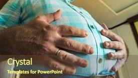  Presentation with fat - PPT layouts with his hands on his stomach background and a tawny brown colored foreground
