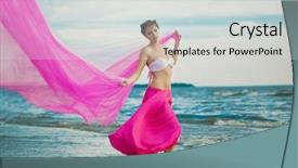  Presentation with tissue - PPT theme enhanced with his hands on the beach background and a  colored foreground