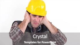  Presentation with ear - Amazing slides having his hands over his ear backdrop and a gray colored foreground