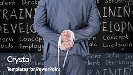  Presentation with rope - Amazing presentation design having his hands tied with rope backdrop and a  colored foreground