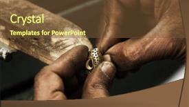 Presentation with gold dust - Beautiful presentation theme featuring his hard working hands backdrop and a tawny brown colored foreground