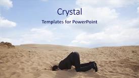  Presentation with grotte hole - Presentation design with his head in a hole background and a sky blue colored foreground