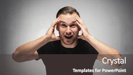  Presentation with head - Presentation design consisting of his head in a shock background and a dark gray colored foreground