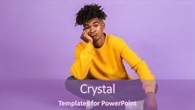  Presentation with african violet - Colorful PPT theme enhanced with his head isolated over violet backdrop and a coral colored foreground