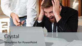  Presentation with brain computer interface head - Beautiful PPT layouts featuring his head looking at computer backdrop and a light gray colored foreground