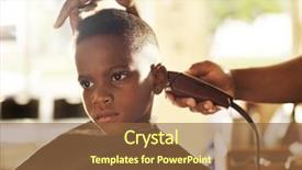  Presentation with barber - Amazing slide deck having his head shaved by barber backdrop and a tawny brown colored foreground