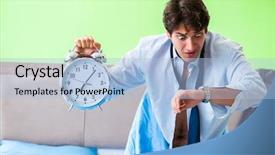  Presentation with managemen - PPT layouts enhanced with his job in time managemen background and a  colored foreground