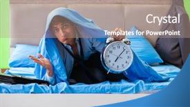  Presentation with managemen - PPT theme consisting of his job in time managemen background and a coral colored foreground