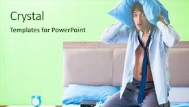  Presentation with managemen - PPT theme enhanced with his job in time managemen background and a  colored foreground