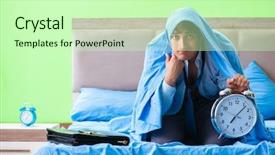  Presentation with managemen - Slides with his job in time managemen background and a  colored foreground