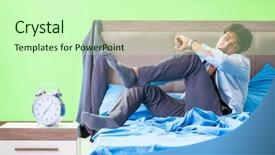  Presentation with managemen - Theme featuring his job in time managemen background and a soft green colored foreground