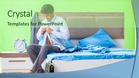  Presentation with managemen - Slide deck featuring his job in time managemen background and a  colored foreground