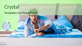  Presentation with managemen - Slides consisting of his job in time managemen background and a soft green colored foreground