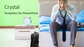  Presentation with managemen - PPT theme with his job in time managemen background and a  colored foreground