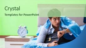  Presentation with managemen - Slide deck having his job in time managemen background and a soft green colored foreground