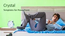  Presentation with managemen - Audience pleasing PPT theme consisting of his job in time managemen backdrop and a  colored foreground