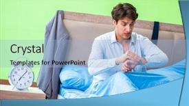  Presentation with managemen - PPT theme enhanced with his job in time managemen background and a  colored foreground