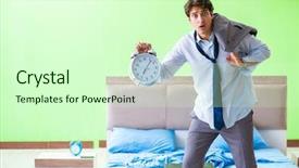  Presentation with managemen - Theme consisting of his job in time managemen background and a soft green colored foreground