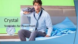  Presentation with managemen - Audience pleasing theme consisting of his job in time managemen backdrop and a light blue colored foreground