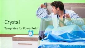  Presentation with managemen - Cool new slides with his job in time managemen backdrop and a soft green colored foreground