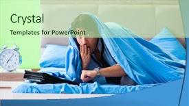  Presentation with managemen - Theme consisting of his job in time managemen background and a soft green colored foreground