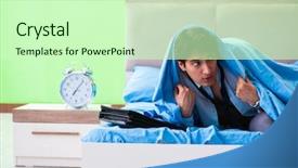  Presentation with job - PPT theme having his job in time managemen background and a soft green colored foreground