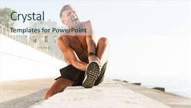  Presentation with leg pain - Beautiful PPT theme featuring his leg because of pain backdrop and a sky blue colored foreground