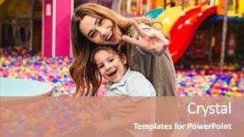  Presentation with entertainment - PPT layouts with his mother in entertainment background and a coral colored foreground