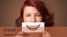  Presentation with mouth - Presentation enhanced with his mouth with ironic background and a red colored foreground