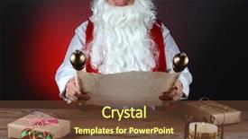  Presentation with santa claus holding scroll paper - Amazing slides having his naughty and nice list backdrop and a tawny brown colored foreground