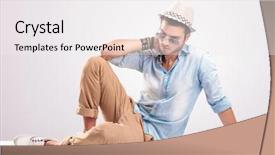  Presentation with circulation system human body - Slides with his neck wile looking down background and a white colored foreground