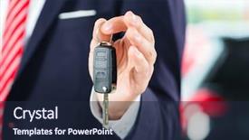  Presentation with car key - Slide set enhanced with his new and used cars background and a wine colored foreground