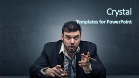  Presentation with free - Cool new slide deck with his office with free backdrop and a ocean colored foreground