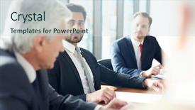  Presentation with summit - Audience pleasing presentation design consisting of his older colleague at summit backdrop and a sky blue colored foreground