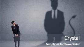  Presentation with demon - Presentation design with his own devil demon background and a gray colored foreground